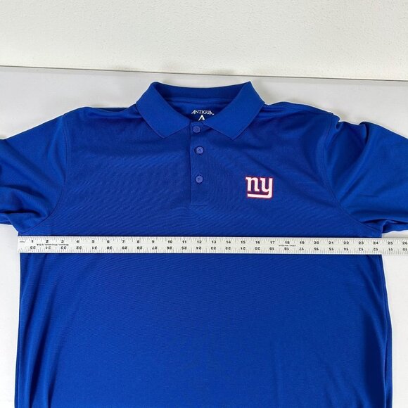 Antigua New York Giants Polo Shirt Size L Blue Embroidered Logo NFL Polyester - Picture 8 of 10